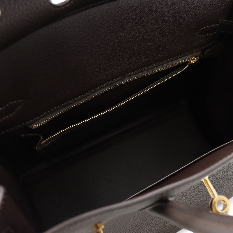 エルメス バーキン25 ベブラン/ゴールド金具 トゴ G刻印 HERMES Birkin ハンドバッグ