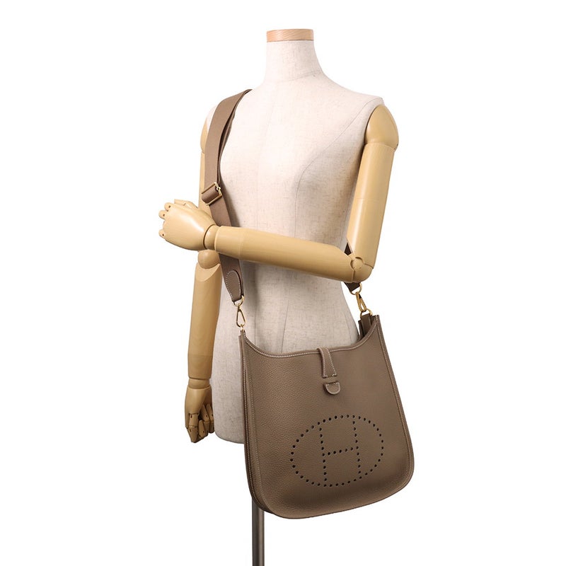 エルメス ショルダーバッグ エブリン3 PM エトゥープ/ゴールド金具 トリヨンクレマンス K刻印 HERMES