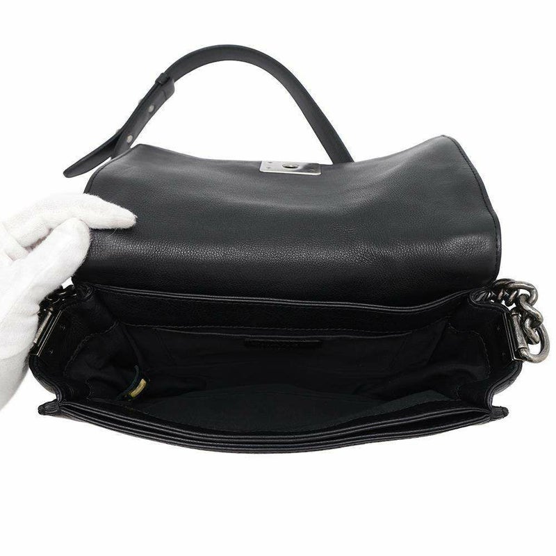 シャネル チェーンショルダーバッグ ボーイシャネル ココマーク ラムスキン CHANEL BAG 2wayバッグ 黒