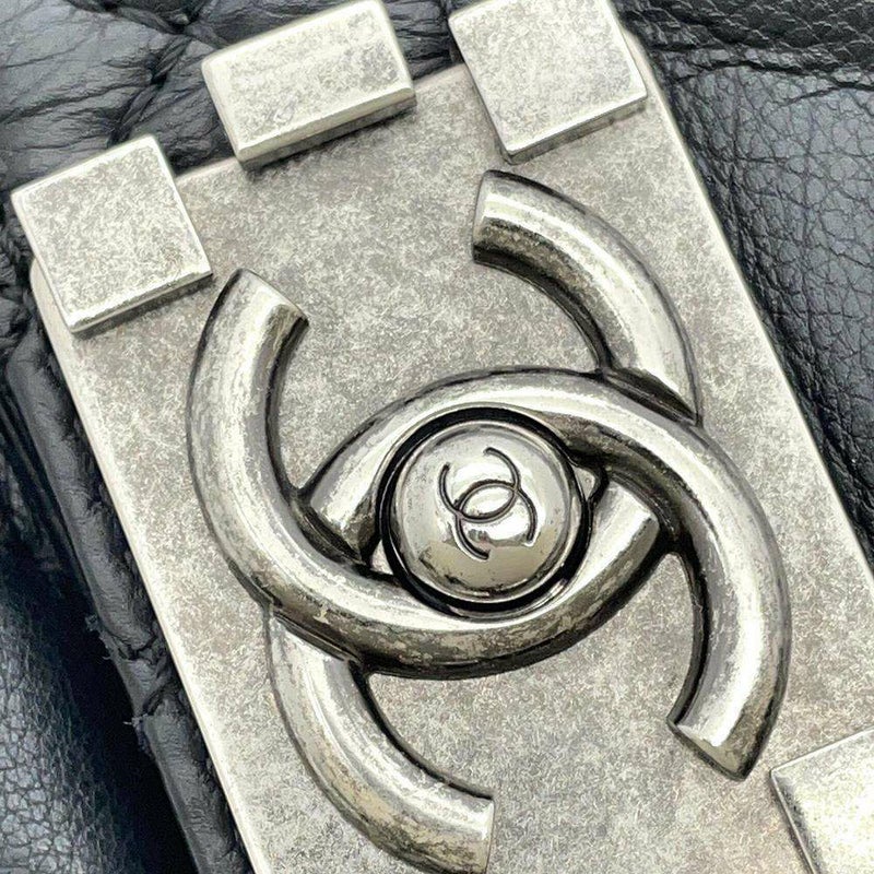 シャネル チェーンショルダーバッグ ボーイシャネル ココマーク ラムスキン CHANEL BAG 2wayバッグ 黒