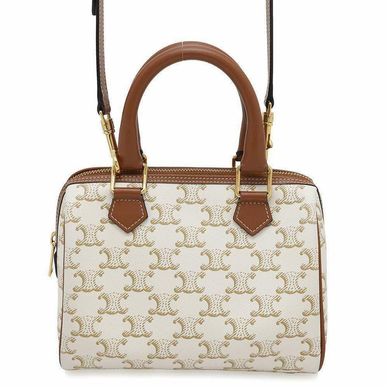 セリーヌ ハンドバッグ トリオンフ スモール ボストン  レザー 113772CAS.01BC CELINE ショルダーバッグ 白