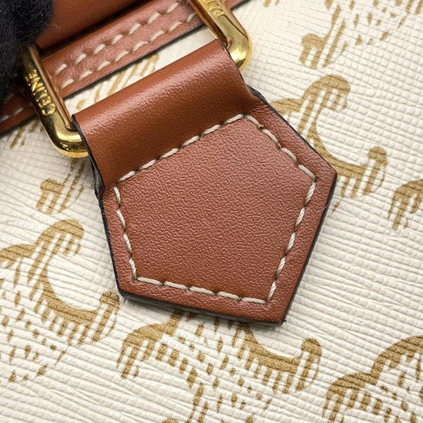 セリーヌ ハンドバッグ トリオンフ スモール ボストン  レザー 113772CAS.01BC CELINE ショルダーバッグ 白