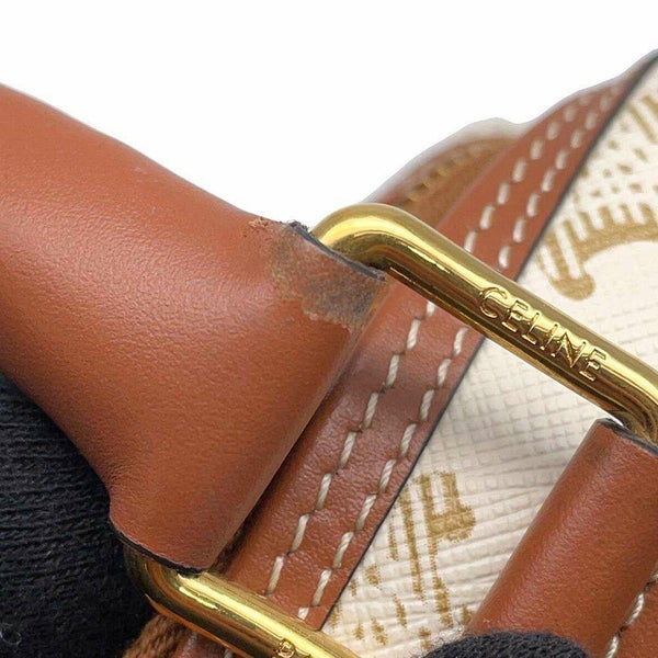 セリーヌ ハンドバッグ トリオンフ スモール ボストン  レザー 113772CAS.01BC CELINE ショルダーバッグ 白