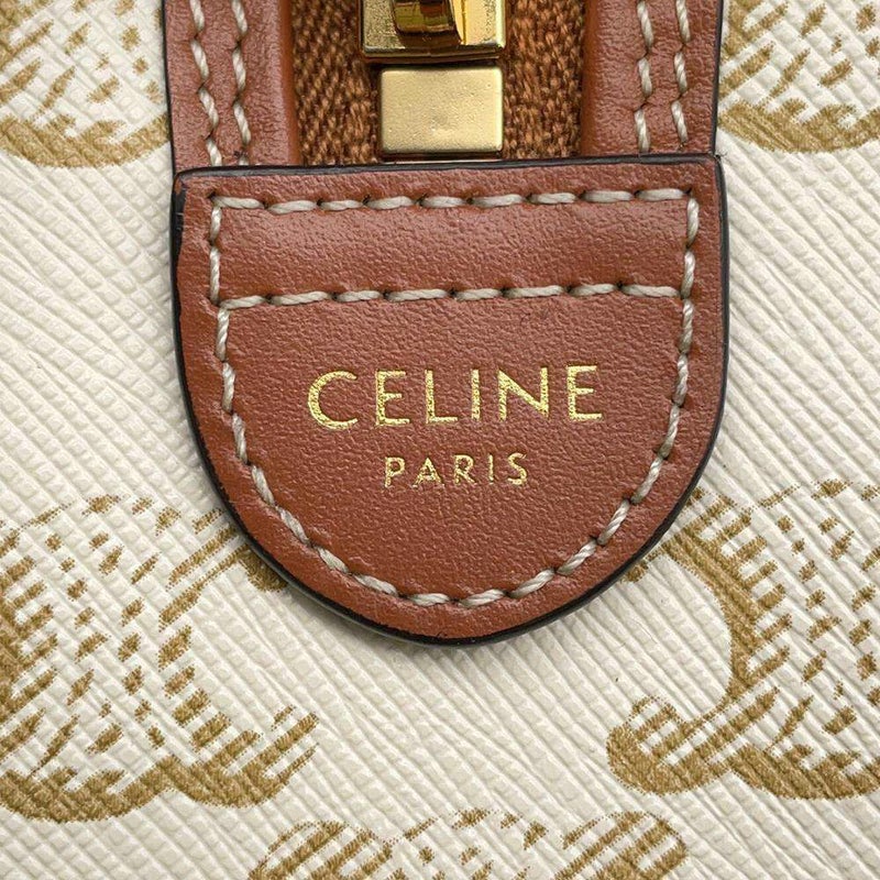 セリーヌ ハンドバッグ トリオンフ スモール ボストン  レザー 113772CAS.01BC CELINE ショルダーバッグ 白