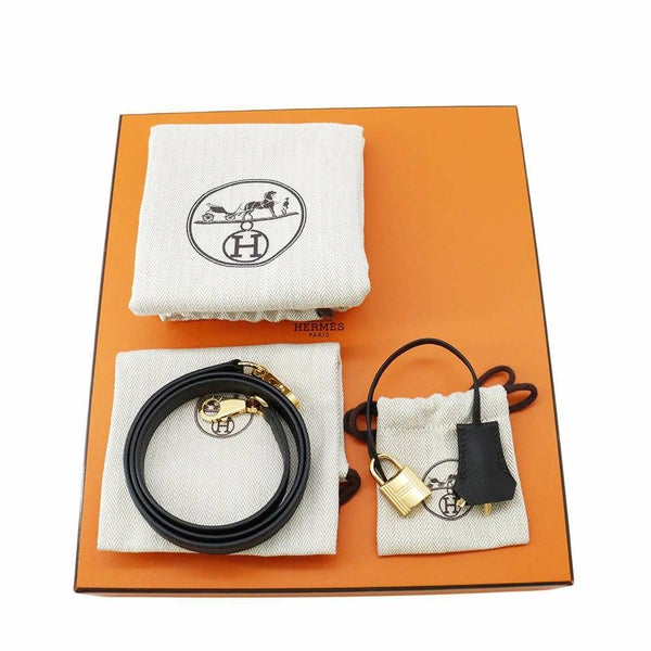 エルメス ハンドバッグ ケリー25 外縫い ブラック/ゴールド金具 エプソン B刻印 2wayショルダー 黒