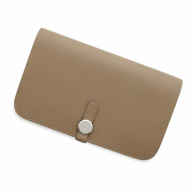 エルメス 長財布 ドゴンGM ベージュドゥワイマール/シルバー金具 トゴ B刻印 HERMES 財布