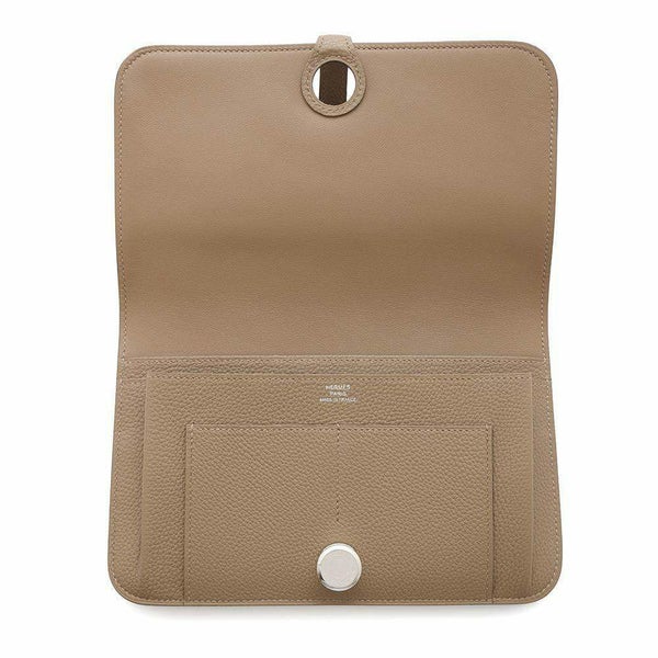 エルメス 長財布 ドゴンGM ベージュドゥワイマール/シルバー金具 トゴ B刻印 HERMES 財布