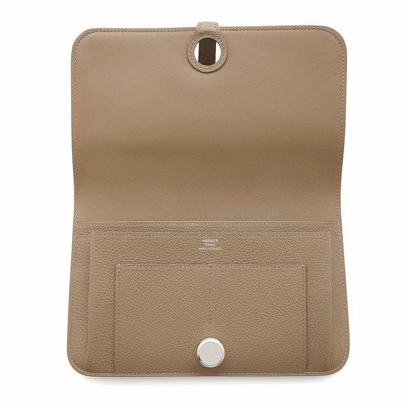エルメス 長財布 ドゴンGM ベージュドゥワイマール/シルバー金具 トゴ B刻印 HERMES 財布