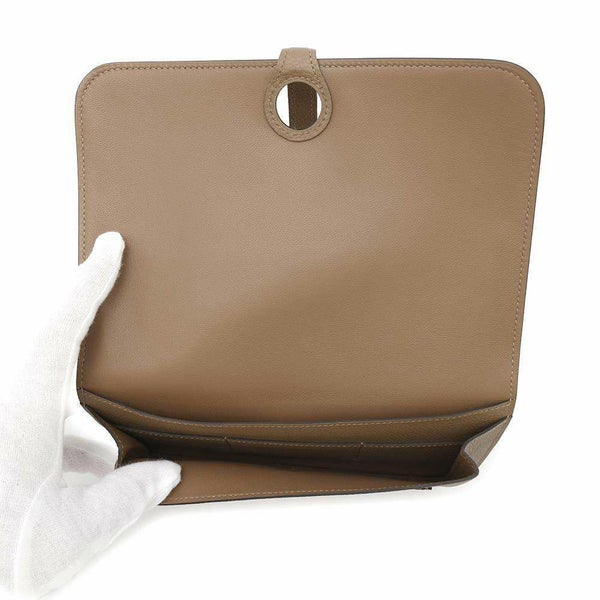 エルメス 長財布 ドゴンGM ベージュドゥワイマール/シルバー金具 トゴ B刻印 HERMES 財布