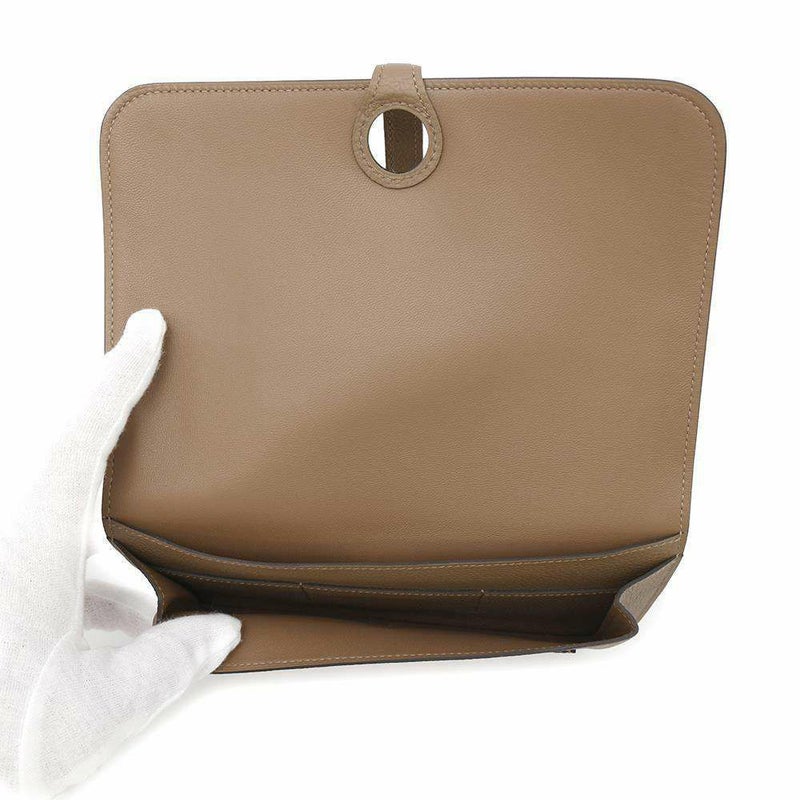 エルメス 長財布 ドゴンGM ベージュドゥワイマール/シルバー金具 トゴ B刻印 HERMES 財布