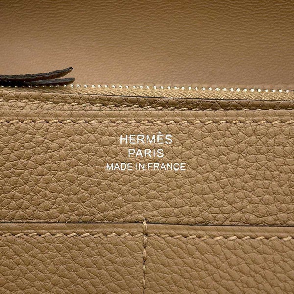エルメス 長財布 ドゴンGM ベージュドゥワイマール/シルバー金具 トゴ B刻印 HERMES 財布