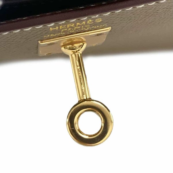 エルメス ハンドバッグ ケリー25 外縫い エトゥープ/ゴールド金具 エプソン B刻印 2wayショルダー