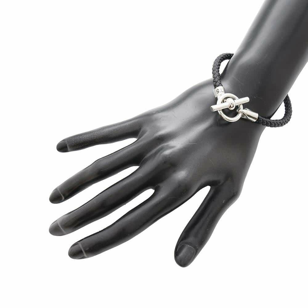 エルメス ブレスレット グレナン ブラック/シルバー金具 スイフト