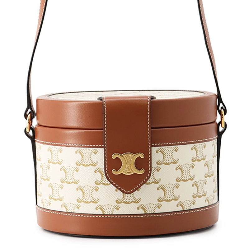 セリーヌ ショルダーバッグ トリオンフ タンブール ミディアム /レザー 195192 CELINE バッグ 白