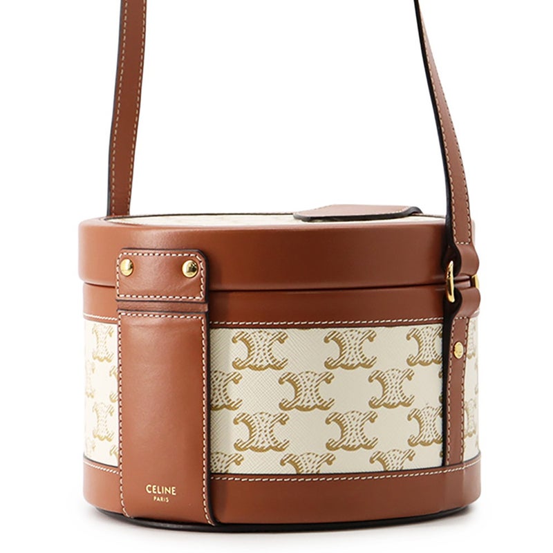 セリーヌ ショルダーバッグ トリオンフ タンブール ミディアム /レザー 195192 CELINE バッグ 白