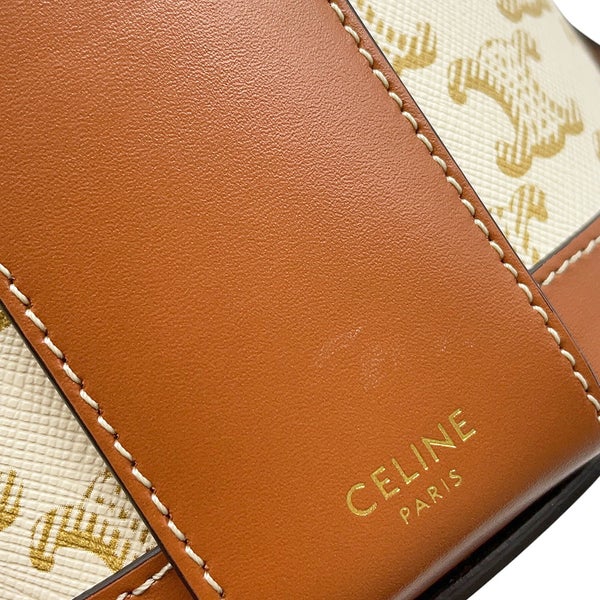 セリーヌ ショルダーバッグ トリオンフ タンブール ミディアム /レザー 195192 CELINE バッグ 白