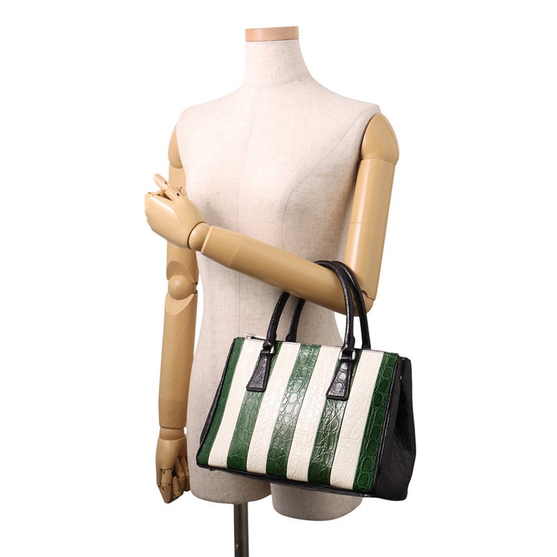 プラダ ハンドバッグ ガレリア クロコダイル 1BA863 PRADA 2wayショルダー 黒
