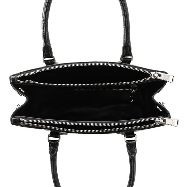 プラダ ハンドバッグ ガレリア クロコダイル 1BA863 PRADA 2wayショルダー 黒