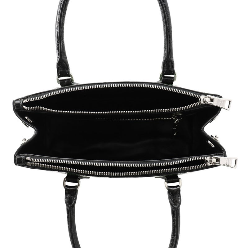 プラダ ハンドバッグ ガレリア クロコダイル 1BA863 PRADA 2wayショルダー 黒