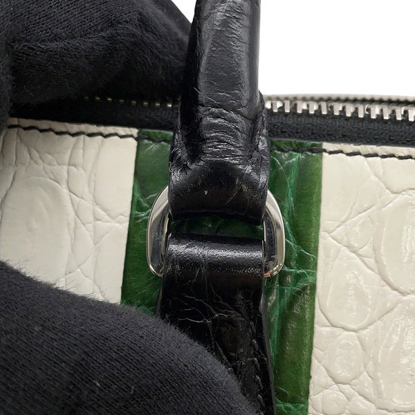 プラダ ハンドバッグ ガレリア クロコダイル 1BA863 PRADA 2wayショルダー 黒