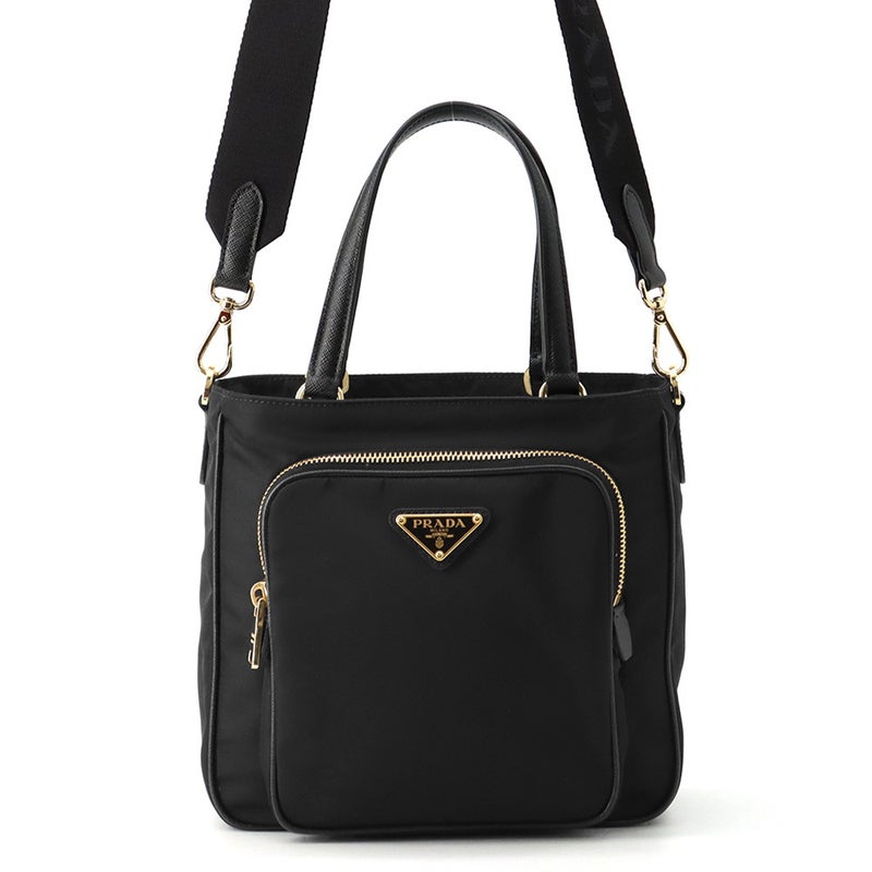 プラダ ハンドバッグ トライアングルロゴ サフィアーノ 1BG308 PRADA ２wayショルダー 黒