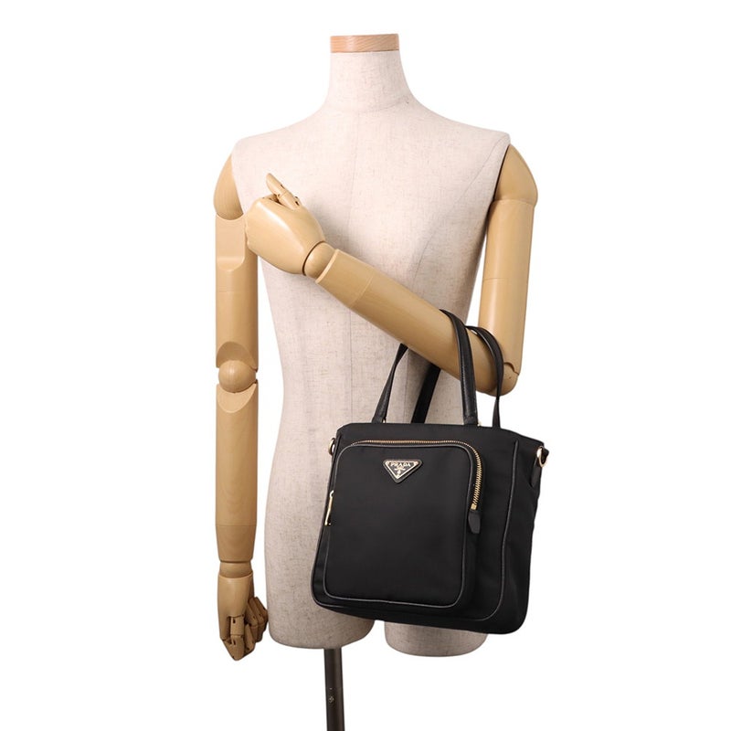 プラダ ハンドバッグ トライアングルロゴ サフィアーノ 1BG308 PRADA ２wayショルダー 黒