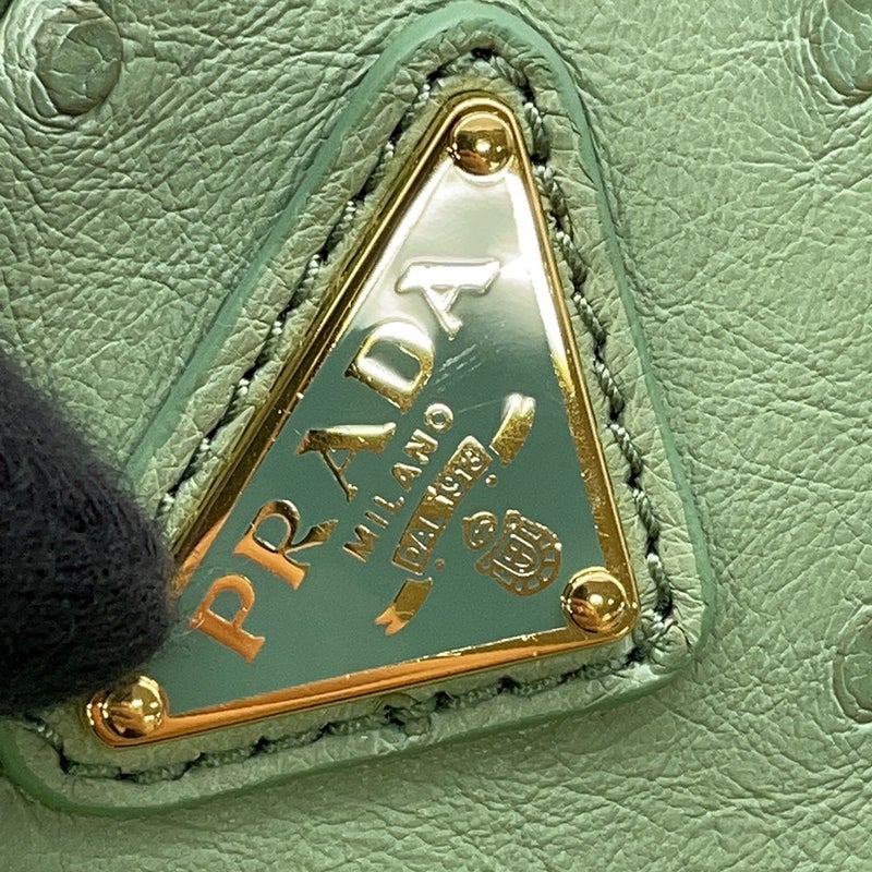 プラダ ショルダーバッグ トライアングルロゴ ナイロン/オーストリッチ 1BC198 PRADA ２way
