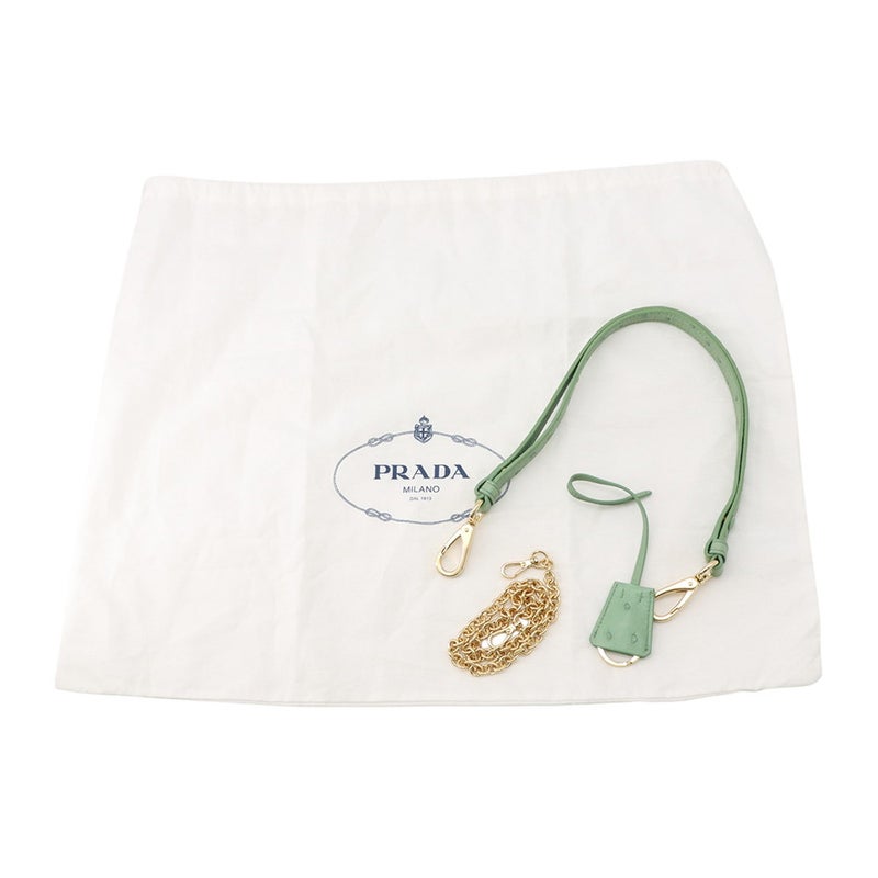プラダ ショルダーバッグ トライアングルロゴ ナイロン/オーストリッチ 1BC198 PRADA ２way