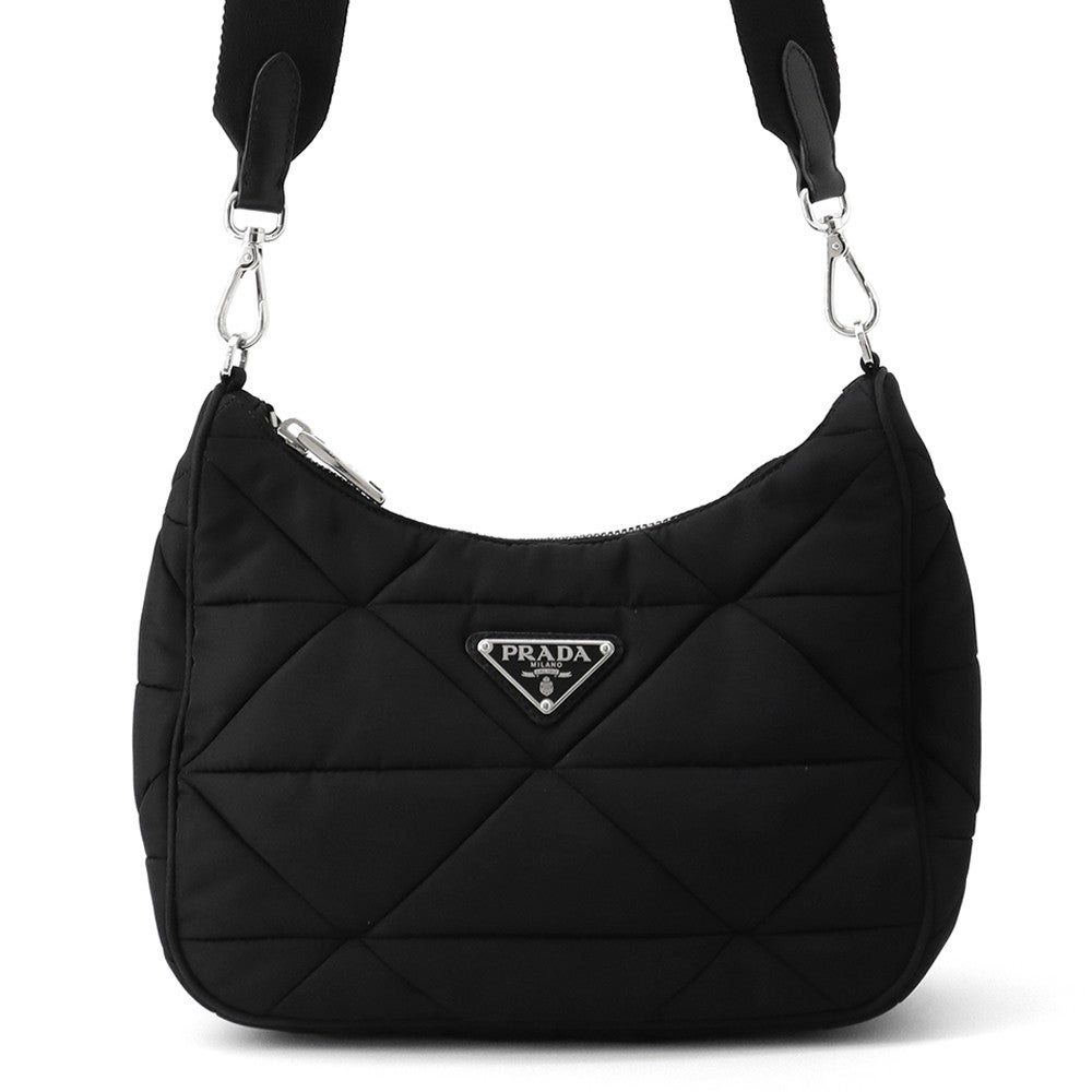 【美品】PRADA プラダ キルティングナイロン ショルダー カメラ バッグ 黒 プラダ ショルダーバッグ パデッド ナイロン キルティング 1BC151