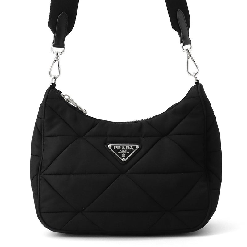 プラダ ショルダーバッグ パデッド ナイロン キルティング 1BC151 PRADA バッグ ポーチ付き 黒