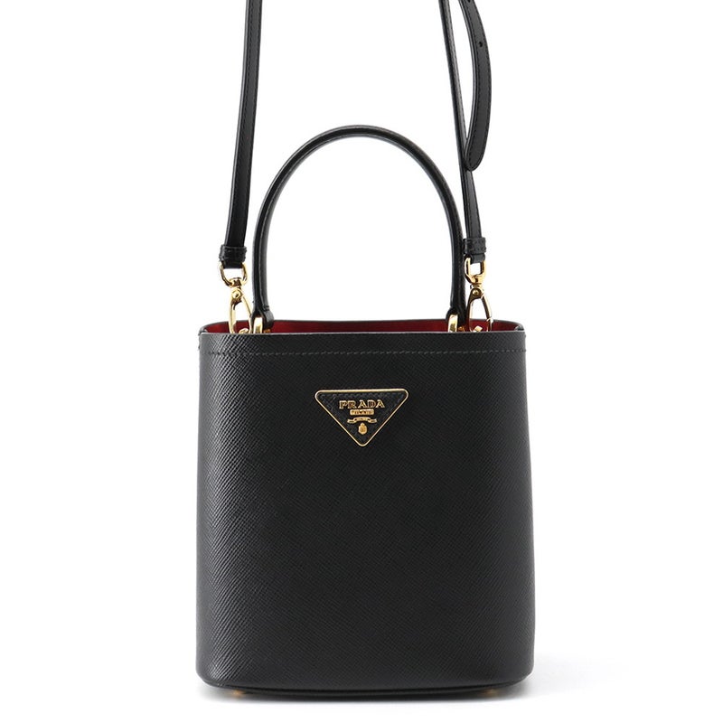 プラダ ハンドバッグ サフィアーノ パニエ レザー スモール 1BA217 PRADA 2wayショルダーバッグ 黒