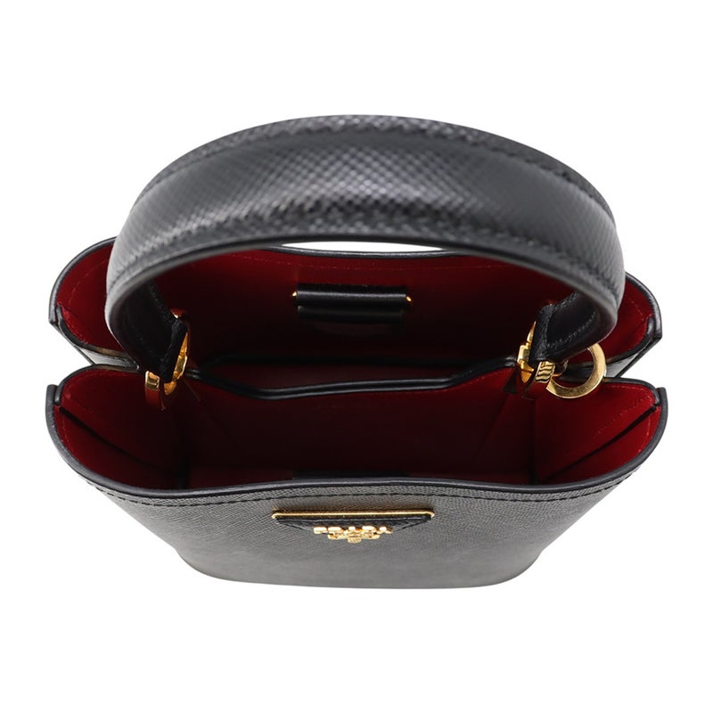 プラダ ハンドバッグ サフィアーノ パニエ レザー スモール 1BA217 PRADA 2wayショルダーバッグ 黒