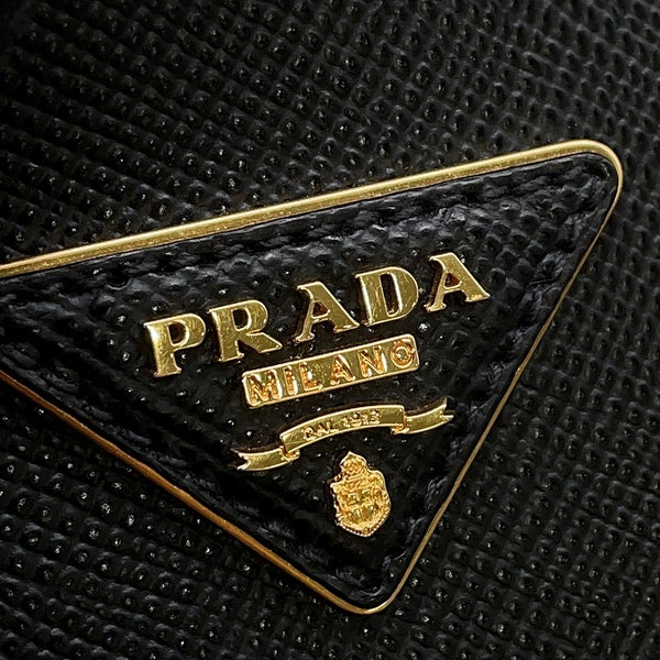 プラダ ハンドバッグ サフィアーノ パニエ レザー スモール 1BA217 PRADA 2wayショルダーバッグ 黒
