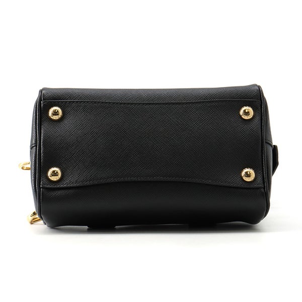 プラダ ハンドバッグ ミニ サフィアーノ トライアングルロゴ 1BB846 PRADA ２wayショルダー 黒 ボストンバッグ