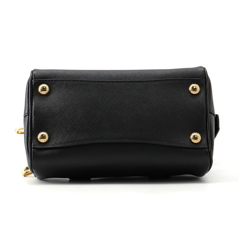 プラダ ハンドバッグ ミニ サフィアーノ トライアングルロゴ 1BB846 PRADA ２wayショルダー 黒 ボストンバッグ