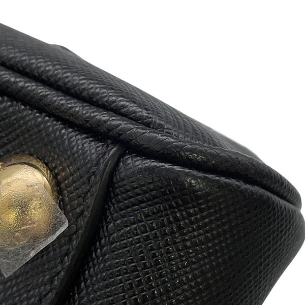 プラダ ハンドバッグ ミニ サフィアーノ トライアングルロゴ 1BB846 PRADA ２wayショルダー 黒 ボストンバッグ