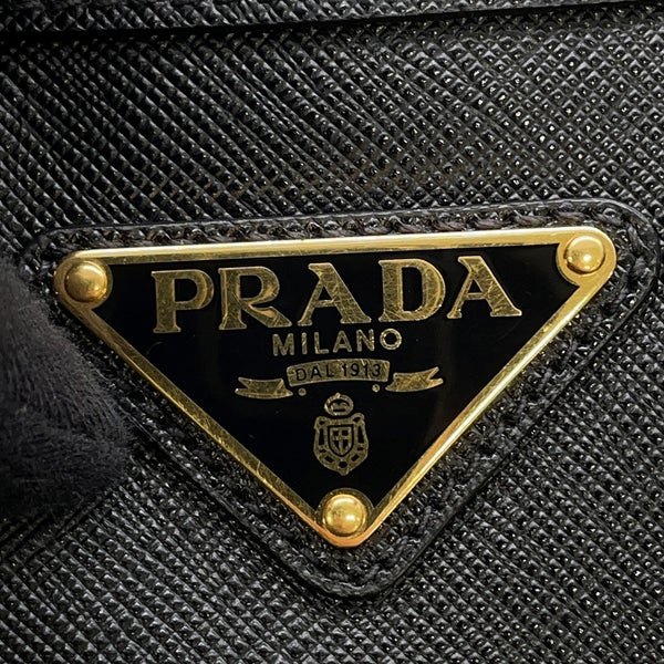 プラダ ハンドバッグ ミニ サフィアーノ トライアングルロゴ 1BB846 PRADA ２wayショルダー 黒 ボストンバッグ