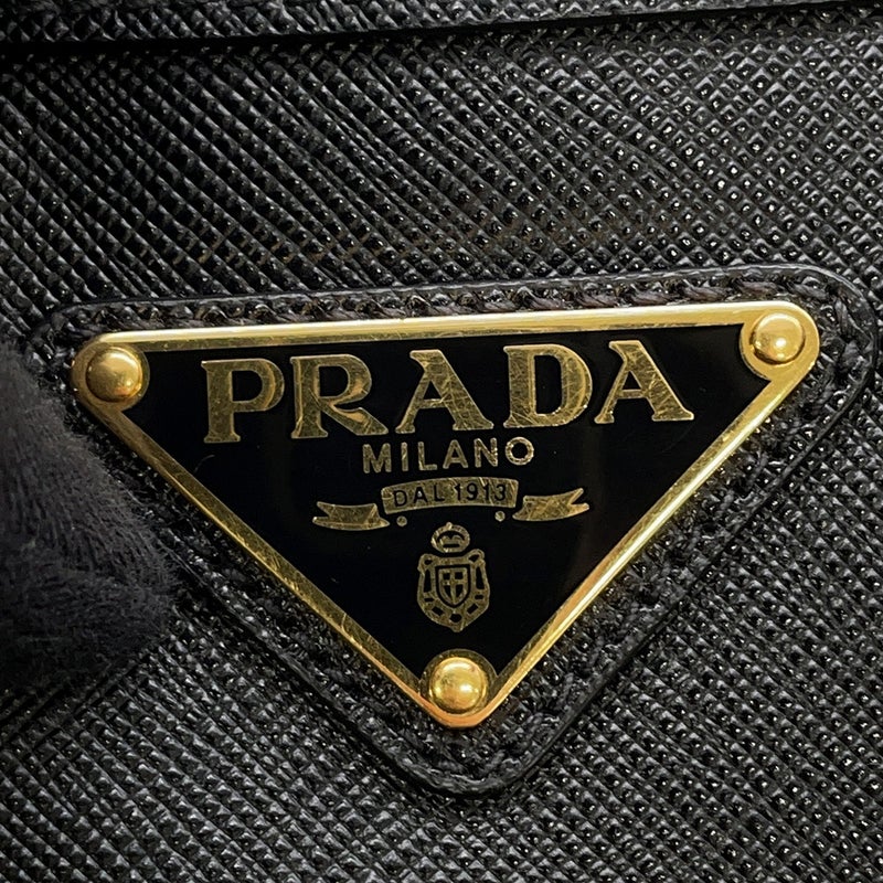 プラダ ハンドバッグ ミニ サフィアーノ トライアングルロゴ 1BB846 PRADA ２wayショルダー 黒 ボストンバッグ