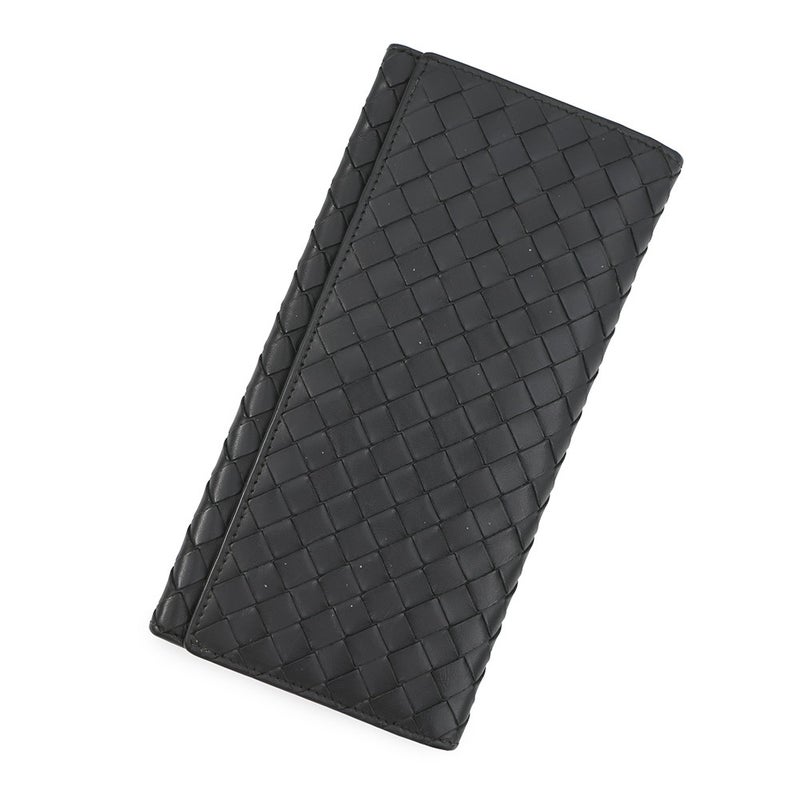 ボッテガヴェネタ 長財布 イントレチャート レザー 120697 BOTTEGA VENETA メンズ 黒