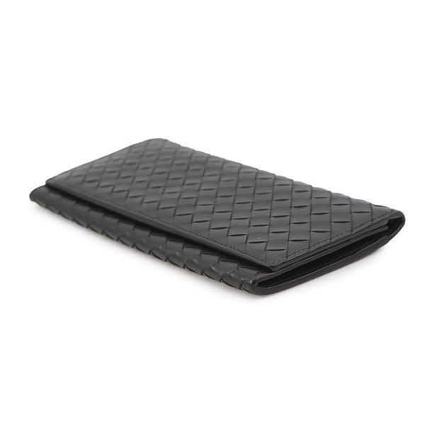 ボッテガヴェネタ 長財布 イントレチャート レザー 120697 BOTTEGA VENETA メンズ 黒