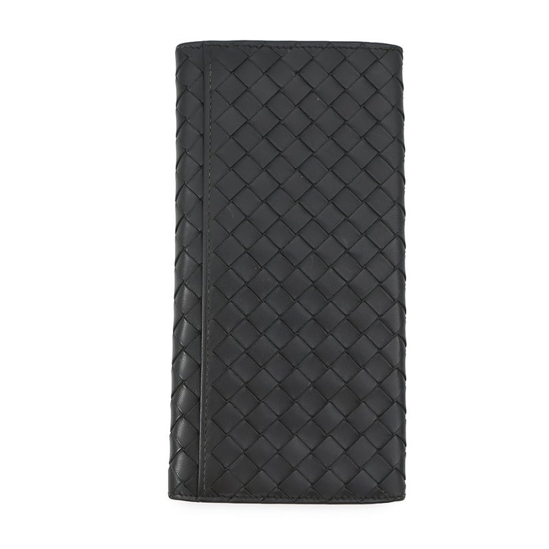 ボッテガヴェネタ 長財布 イントレチャート レザー 120697 BOTTEGA VENETA メンズ 黒