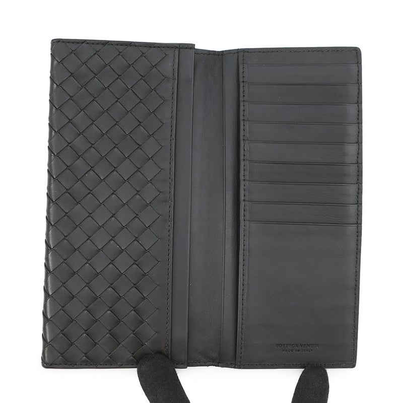 ボッテガヴェネタ 長財布 イントレチャート レザー 120697 BOTTEGA VENETA メンズ 黒