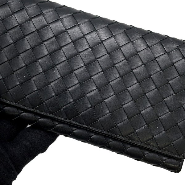 ボッテガヴェネタ 長財布 イントレチャート レザー 120697 BOTTEGA VENETA メンズ 黒