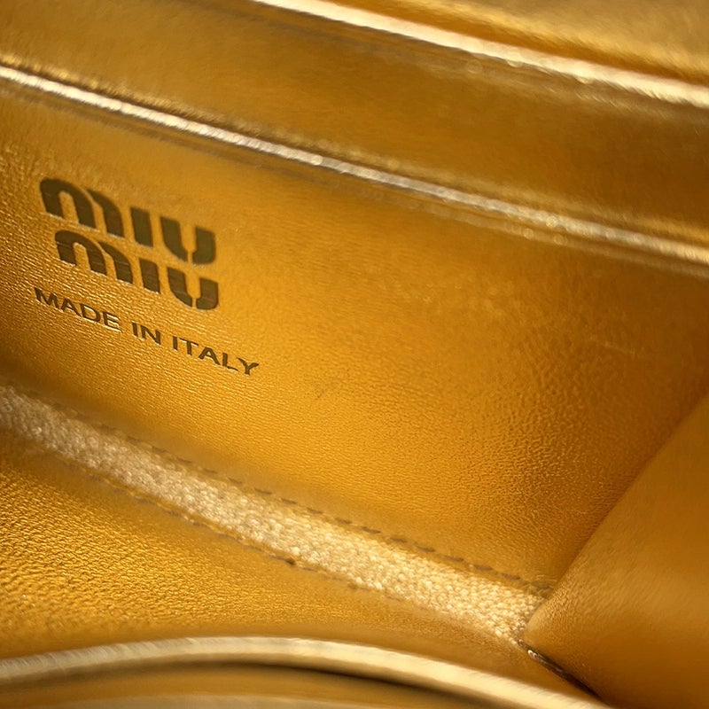 ミュウミュウ チェーンカードケース ミニ ロゴ レザー 5MR030 Miu Miu 財布
