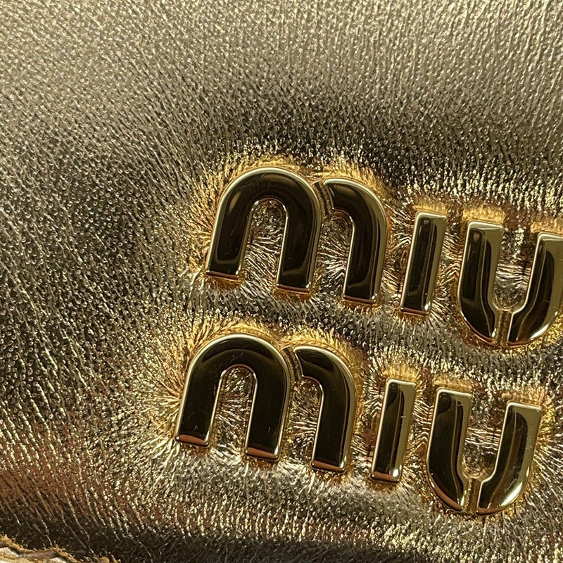 ミュウミュウ チェーンカードケース ミニ ロゴ レザー 5MR030 Miu Miu 財布