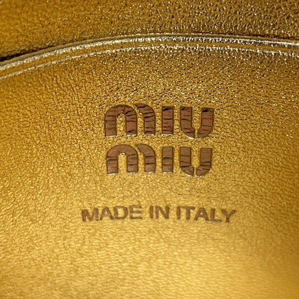 ミュウミュウ チェーンカードケース ミニ ロゴ レザー 5MR030 Miu Miu 財布