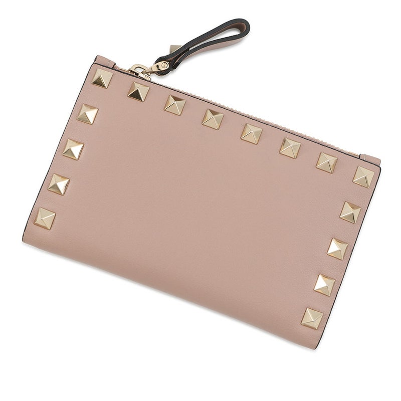 ヴァレンティノ・ガラヴァーニ 二つ折り財布 スタッズ コンパクト ウォレット  レザー VALENTINO 財布