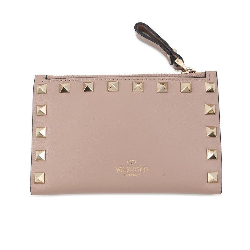 ヴァレンティノ・ガラヴァーニ 二つ折り財布 スタッズ コンパクト ウォレット  レザー VALENTINO 財布
