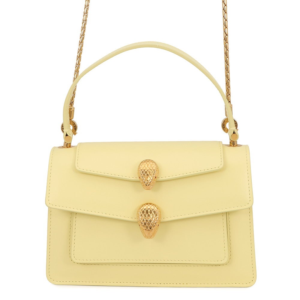 BVLGARI ブルガリ ショルダーバッグ 2way クラッチバッグ イエロー ブルガリ ハンドバッグ アレキサンダーワンコラボ セルペンティ ベルト