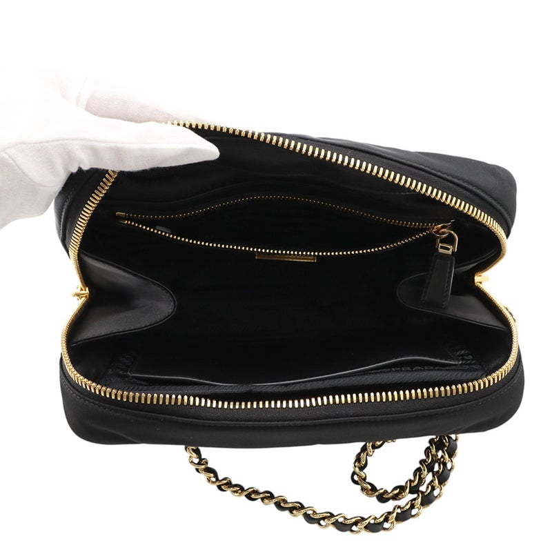 プラダ チェーンショルダーバッグ トライアングルロゴ ナイロン 1BB121 PRADA バッグ 黒